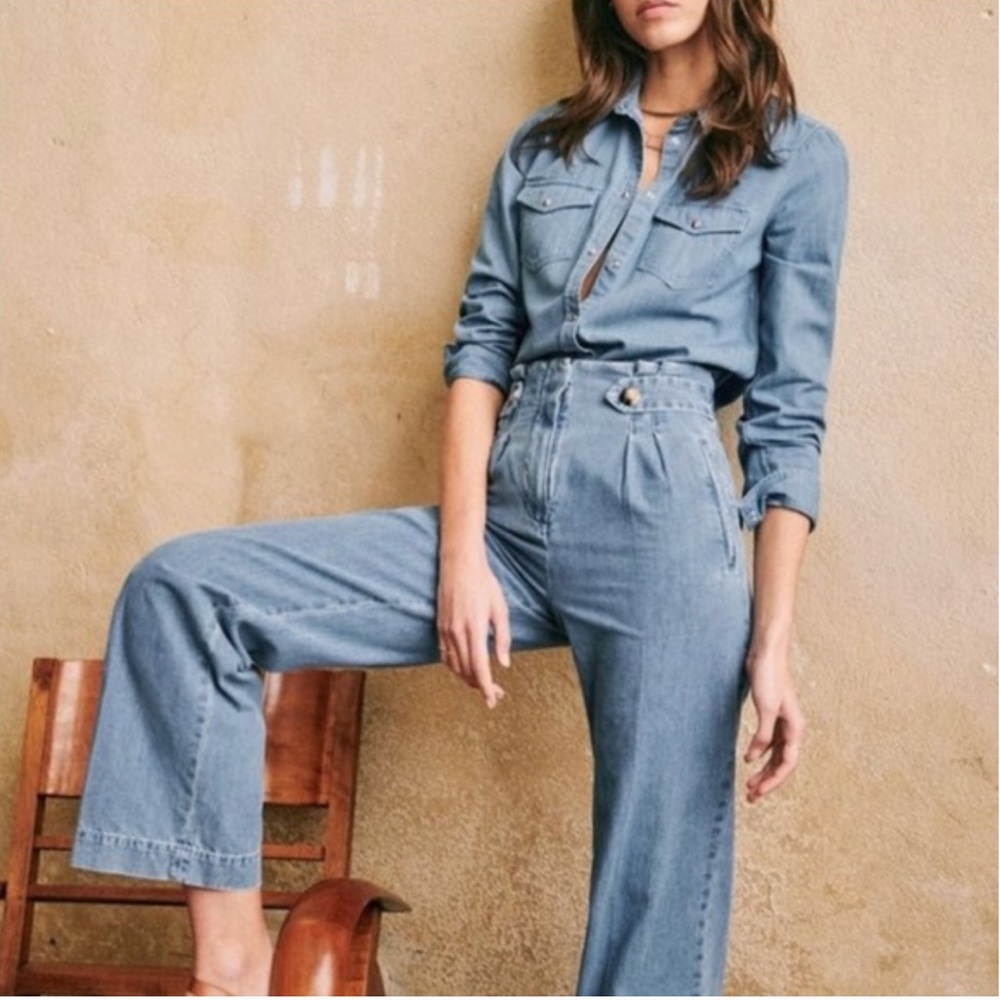 🇫🇷SEZANE Armando Denim Trouser Sz 38
